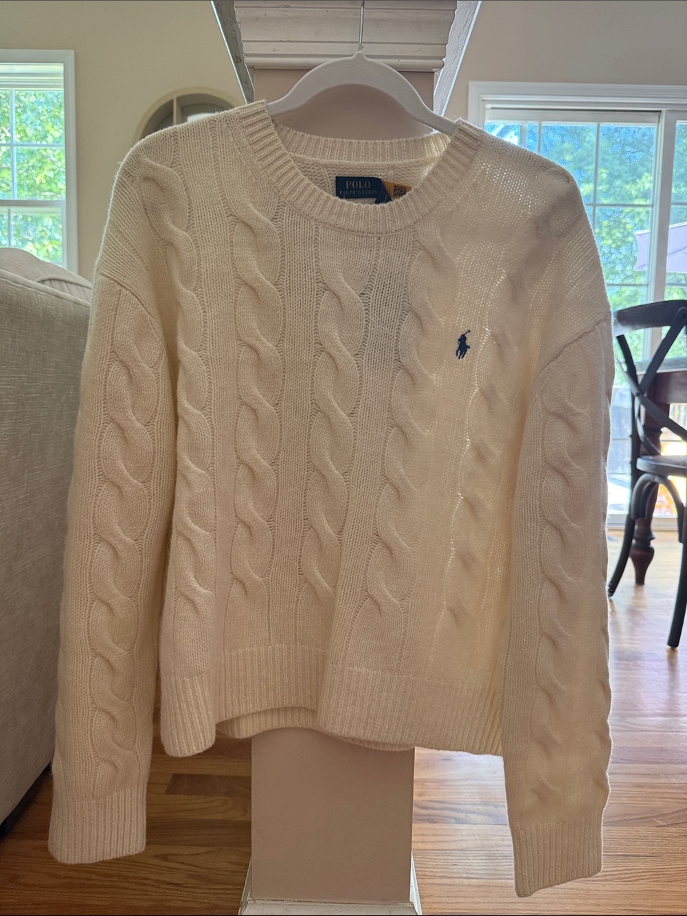 Polo by Ralph Lauren Cream Cable-Knit Cotton Sweater